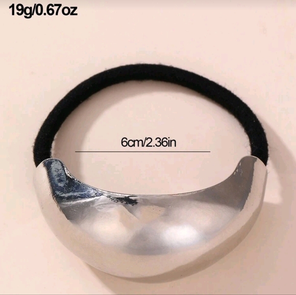 Silver metal geometric hair clip; nwot - Picture 6 of 6